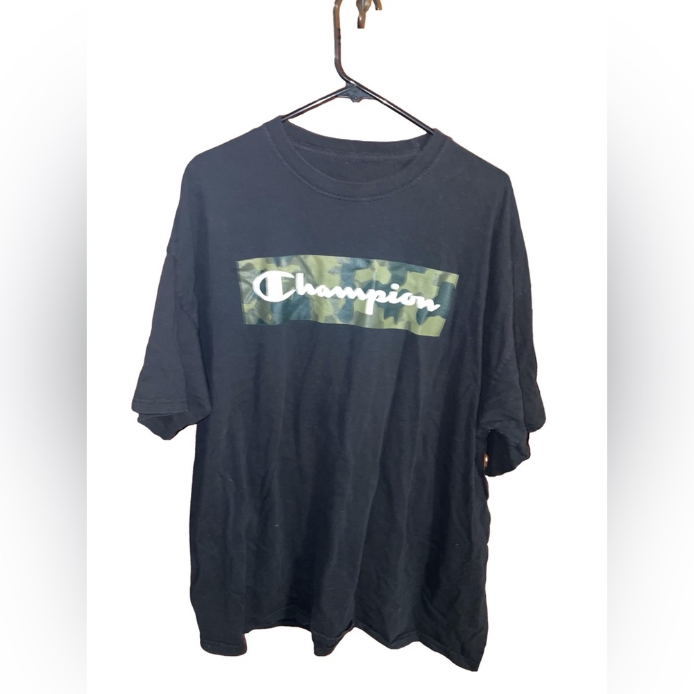Champion Black T-Shirt with Camouflage Logo *make offers*